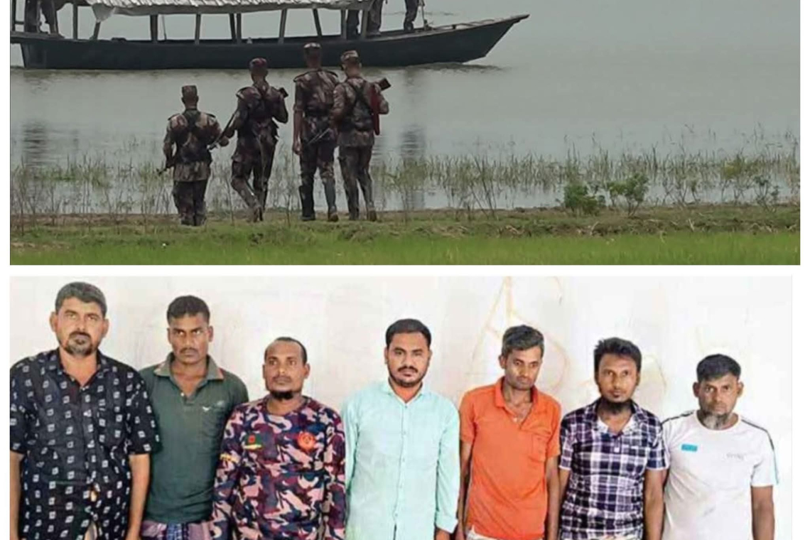 চাঁপাইনবাবগঞ্জে বিএসএফের কথিত পুশ-ইনে সহায়তার অভিযোগে ৭ বাংলাদেশি আটক